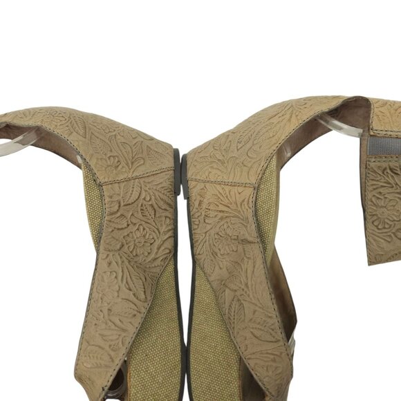 OTBT Hobart Platform Wedge Sandals Womens 10M Ankle Strap Embossed Leather - Picture 13 of 15